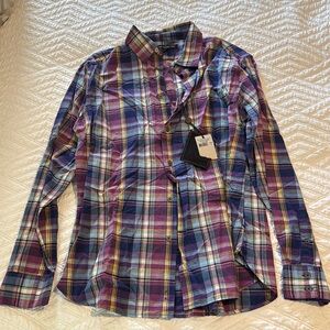 John Varvatos Casual Button Down Shirt with Plaid Pattern